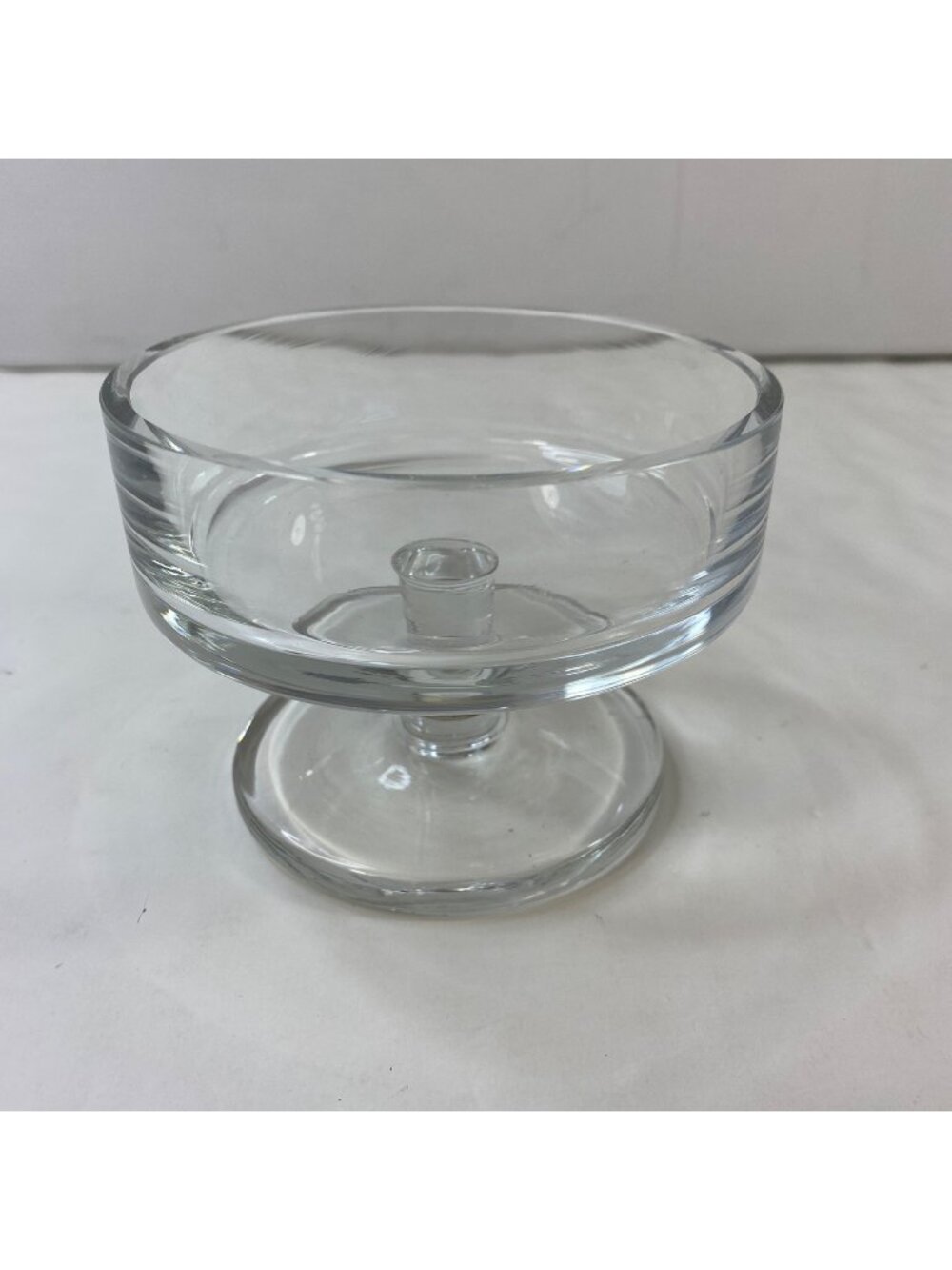 Glass Pedestal Dessert Bowl For Serving Display 1.5" Deep 3" Tall 4" Diameter